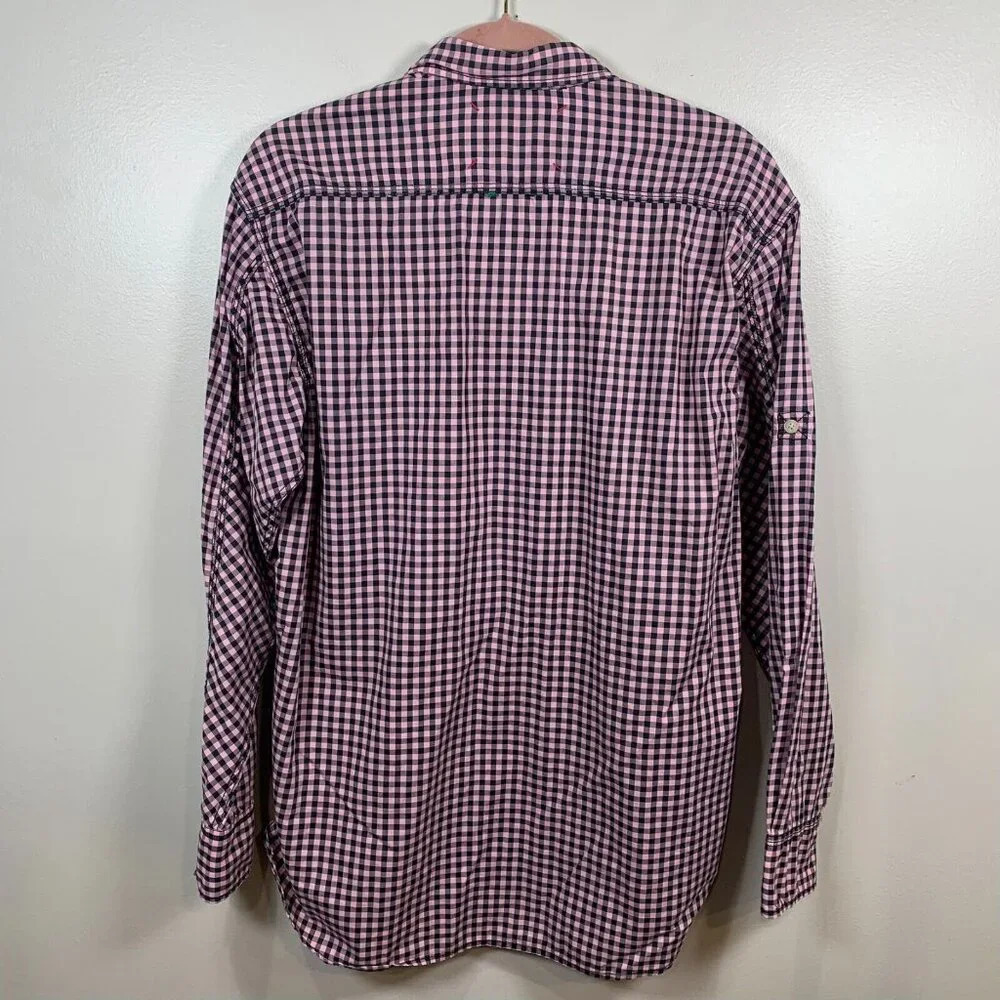 Robert Graham Button Up Shirt Size Medium Pink Black Gingham Plaid Check Preppy - Picture 11 of 12